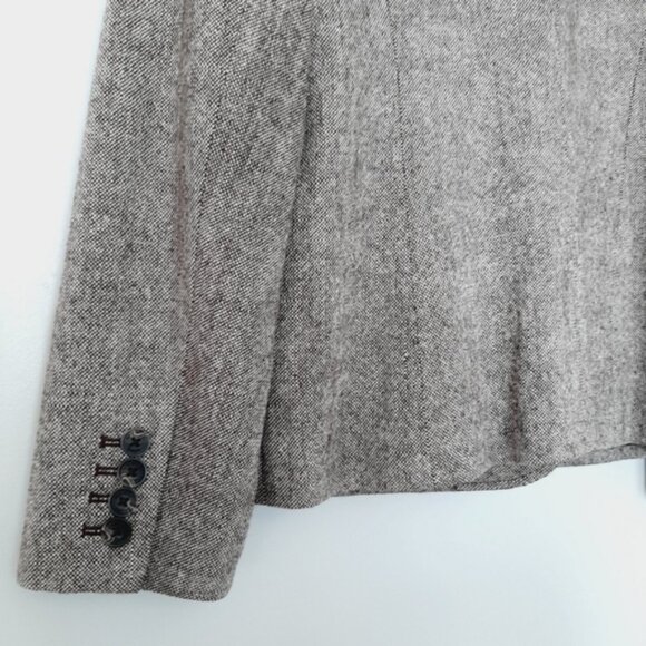 MICHAEL KORS Wool Blend Button up Blazer Jacket Tweed Style Gray Fabric Sz 4 - Picture 12 of 13